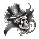 steampunk skull tattoo design idea