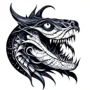 triton and Morse code tattoo design idea