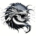 triton and Morse code tattoo design idea