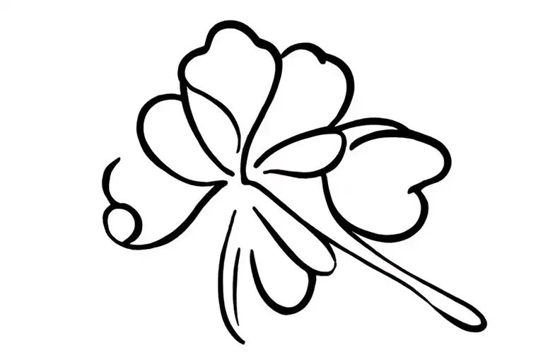 clover aquarius zodiac sign tattoo design idea