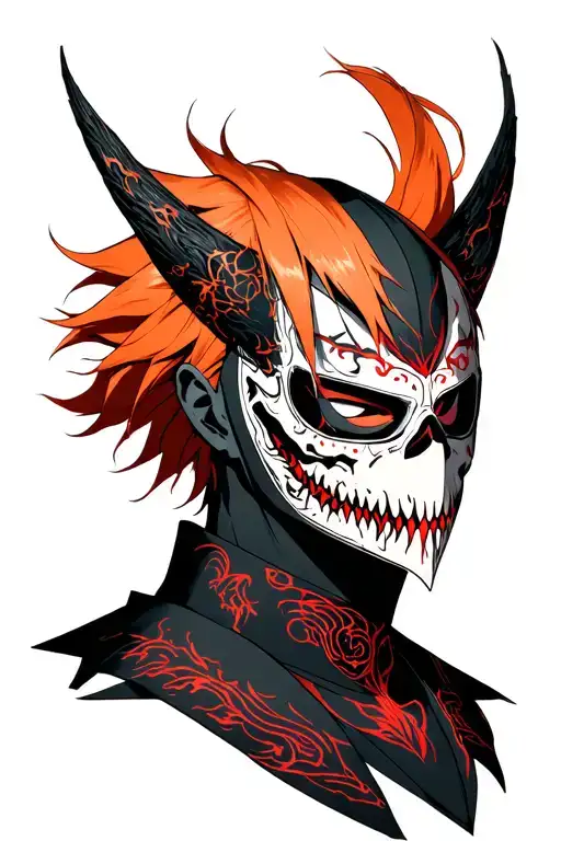 ichigo kurosaki ichogo hollow mask tattoo design idea