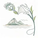 table mountain with a wave and protea flower tattoo tattoo design idea