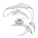 table mountain with a wave and protea flower tattoo tattoo design idea