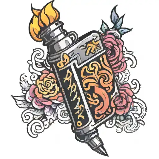 lighter tattoo design idea