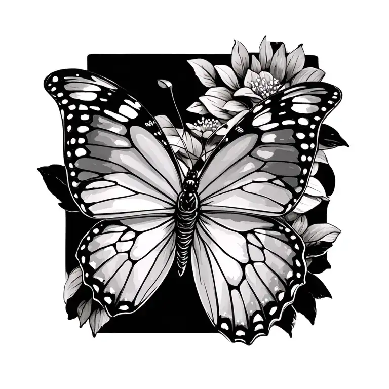 dainty butterfly with semicolon tattoo design idea