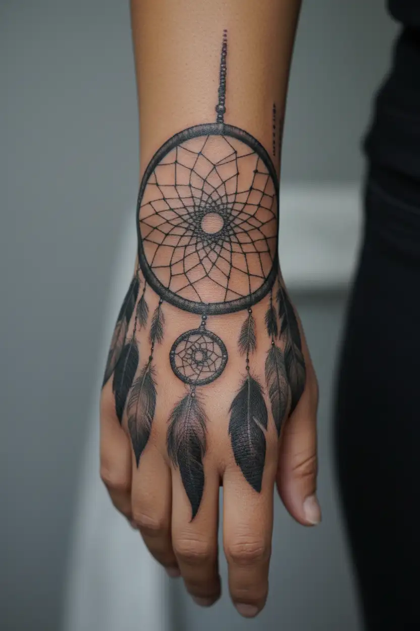 "XXIV•XC8 , akshada .  PPSP" dream catcher with the strings of chaos and in place of feathers add morse code name  , one be  ,  tattoo design idea