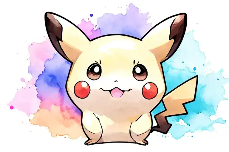cute pikachu looking tattoo design idea