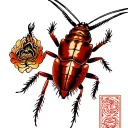 Cockroach tattoo design idea