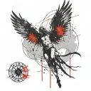 sun icarus falling from the sun tattoo design idea