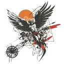 sun icarus falling from the sun tattoo design idea