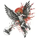 sun icarus falling from the sun tattoo design idea