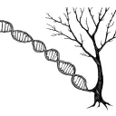 tree composed by dna-strand tattoo design idea