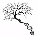 tree composed by dna-strand tattoo design idea