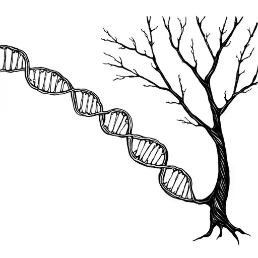 tree composed by dna-strand tattoo design idea