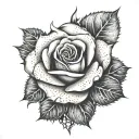 rose with thorns intertwined tattoo design idea