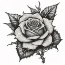 rose with thorns intertwined tattoo design idea