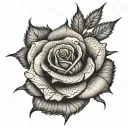 rose with thorns intertwined tattoo design idea