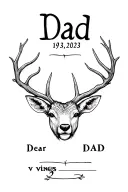 "Dad 19.03.2023" forest and dear and vings and dad memorial tattoo design idea