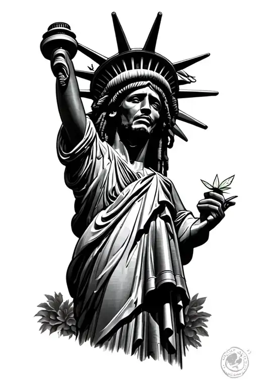 “Replace the Statue of Liberty in New York with Bob Marley, and make him hold a joint in his hand instead of a torch. Ma tattoo design idea