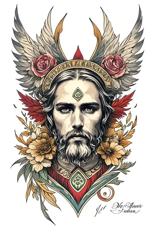 In the Slavic style tattoo design idea