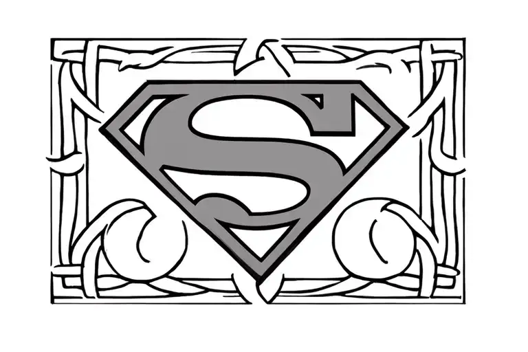 Celtic style Adoption symbol with Superman logo in middle gap tattoo design idea