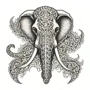 elephant skull forward facing tattoo design idea