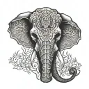 elephant skull forward facing tattoo design idea