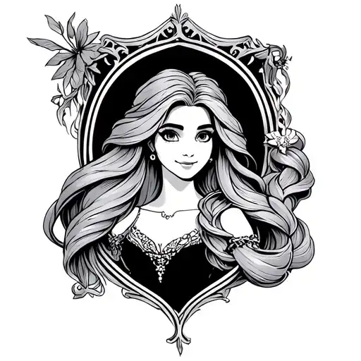 Rapunzel tattoo design idea
