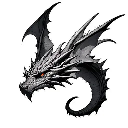 smaug dragon wings out tattoo design idea