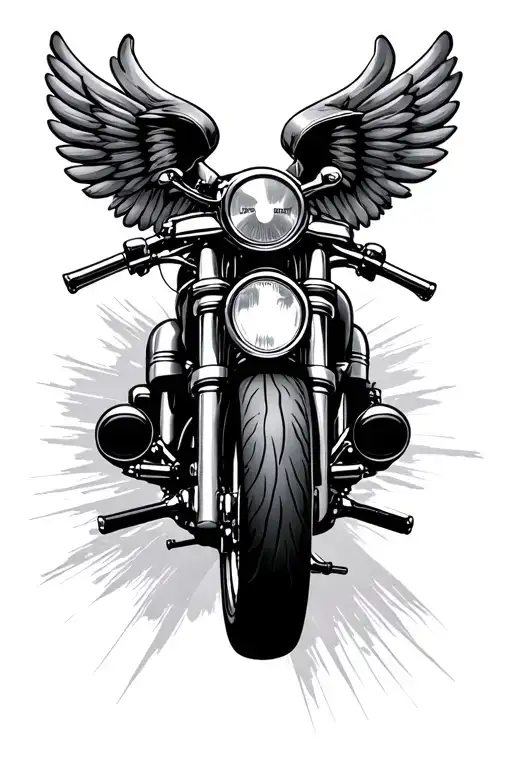 combine travel and harley davidson bar and shield tattoo design idea