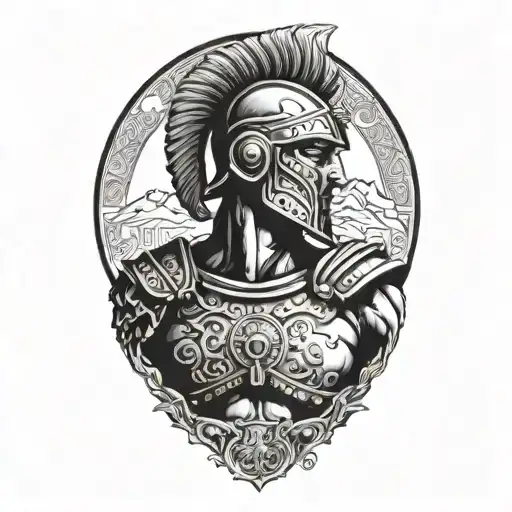 Ancient Roman soldier tattoo design idea