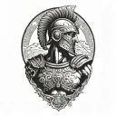 Ancient Roman soldier tattoo design idea