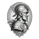Ancient Roman soldier tattoo design idea