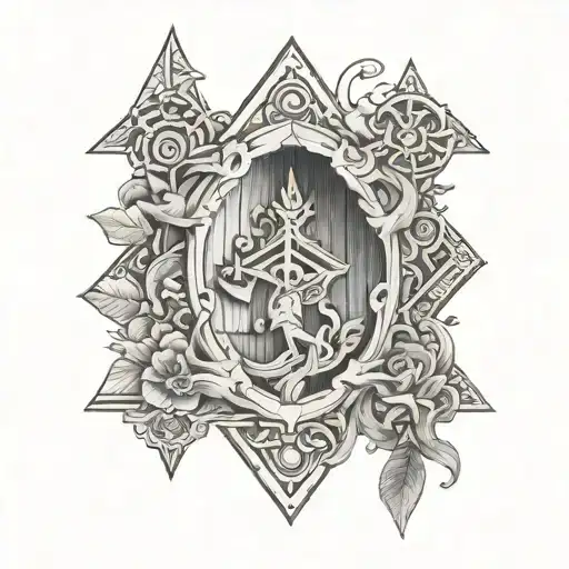 carpentry skills intertwined with Guadalaupana imagery tattoo design idea