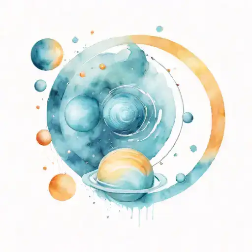 solar system minimalistic tattoo tattoo design idea