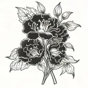 carnation and snowdrop flowers tattoo design idea