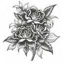 carnation and snowdrop flowers tattoo design idea