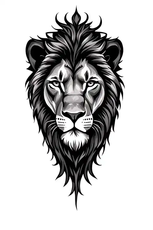 "Djouboum" Lion head head tattoo design idea