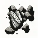 simplified floating rock blackwork tatoo bold tattoo design idea