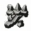 simplified floating rock blackwork tatoo bold tattoo design idea