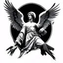 saint michael with doves tattoo design idea