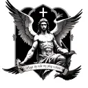 saint michael with doves tattoo design idea