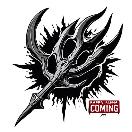 kappa alpha psi trident stuck coming tattoo design idea