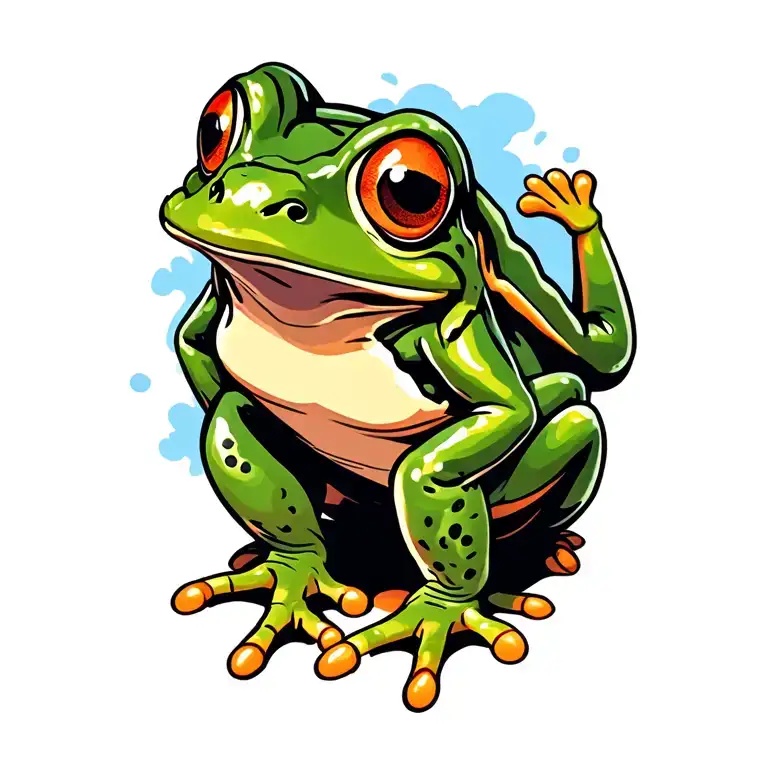 japanese frog tattoo design idea