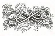 an simple infinity symbol with the names Adalynn and Jace imbedded in the symbol tattoo design idea