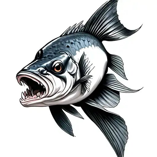 Catfish tattoo design idea
