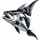 Catfish tattoo design idea