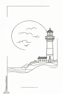 Lighthouse near ocean tattoo design idea