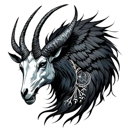 arcangel uriel with capricorn zodiac sign tattoo design idea