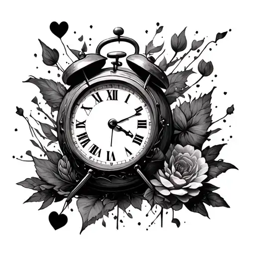 Clock, post traumatic, tic tac, love, time, solitude, word, control tattoo design idea
